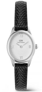 ADW00100887 Ophelia Mini Black Lizard White Guilloché Silver DW00100887