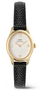 ADW00100890 Ophelia Mini Black Lizard White Guilloché Gold DW00100890