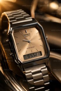 AQ-230A-4AMQYES Casio Unisex Ana-Digi Bronze Retro 29mm