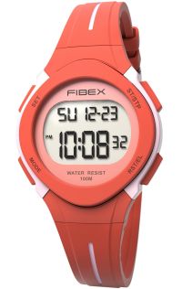 FIBEX19EN003 Sportsklokke med dual tid korallfarget | FIBEX19EN003