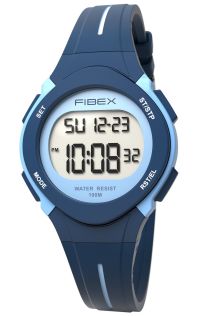 FIBEX19EN006 Reiseklokke for barn marineblå med dual tid | FIBEX19EN006