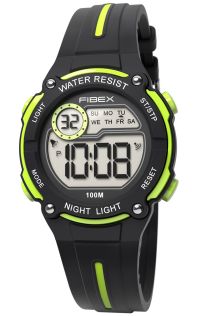 FIBEX76IP007 Treningsklokke for barn svart med neondetaljer | FIBEX76IP007