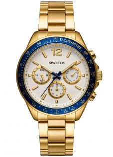 SPW7601 Spartos Mens Classic Golden Chronograph 45mm
