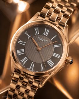 SUR614P1 Seiko Rosegold Sapphire Petite Cabochon Crown 29mm