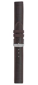 288118S Falkenlund Deluxe Beco 18mm Dark Brown Calf Leather Strap Croco Pattern Stainless Steel Buckle 288118S