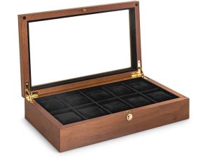 309368 Beco Wallnut Brown Watch Box 10 Watches 309368