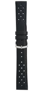 338122S Falkenlund Deluxe Beco 22mm Black Calf Leather Rally Strap Stainless Steel Buckle 338122S