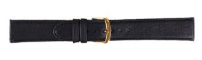 6293518G Falkenlund Deluxe Beco Watch Strap Eco Black Calf Leather 18mm Gold Plated Buckle 6293518G