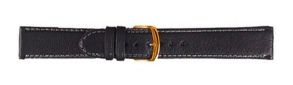 6296520G Falkenlund Deluxe Beco Watch Strap Eco Black Calf Leather 20mm Gold Plated Buckle 6296520G