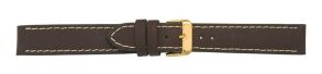 6303624G Falkenlund Deluxe Beco 24mm Watch Strap Chrono XL Brown Gold Buckle 6303624G
