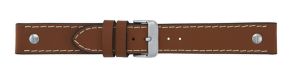 6313720S Falkenlund Deluxe Beco 20mm Watch Strap Chrono Matt Brown Silver Buckle 6313720S