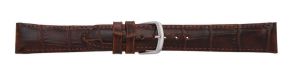 6483618S Falkenlund Deluxe Beco Watch Strap Louisiana Basic Brown Calf Leather 18mm Stainless Steel Buckle 6483618S