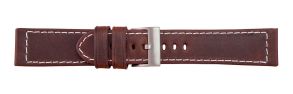 652222S Falkenlund Deluxe Beco Watch Strap Vintage Dark Brown Calf Leather 22mm Stainless Steel Buckle 652222S