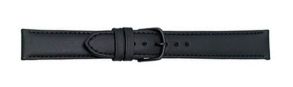 662118 Falkenlund Deluxe Beco Watch Strap Nappa Glatt Black Calf Leather 18mm Black Buckle 662118