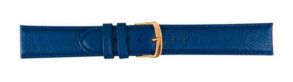 664418G Falkenlund Deluxe Beco Watch Strap Polo Blue Calf Leather 18mm Gold Plated Buckle 664418G