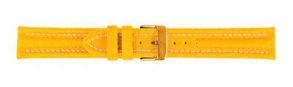 682622G Falkenlund Deluxe Beco Watch Strap Arizona Sport Yellow Calf Leather 22mm Gold Plated Buckle 682622G