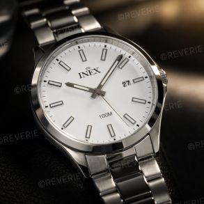 A69541S0I Inex Mens White Steel Classic 40mm