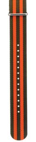 ANATO20GOGOG IHS 20mm Olive Green Orange Nato strap NATO20GOGOG