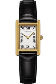 CTW1801 Carrie Taylor Petite Rectangular Black Leather 19mm