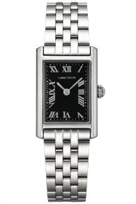 CTW1806 Carrie Taylor Petite Silver Rectangular Black Dial 19mm