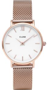 CW0101203001 Cluse Minuit Rose White Mesh CW0101203001