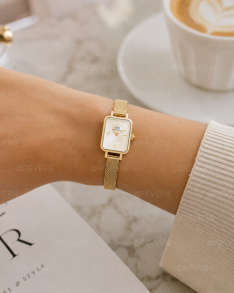 ADW00100656 Daniel Wellington Ladies Golden Rectangular Mesh 15mm