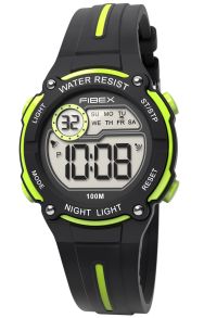 FIBEX76IP007 Treningsklokke for barn svart med neondetaljer | FIBEX76IP007