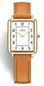 A69531-1D4A Inex Ladies Golden White Rectangular 24mm