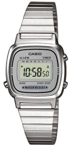 LA670WEA-7EF Casio retro digitalklokke i sølv - Casio Classic LA670WEA-7EF