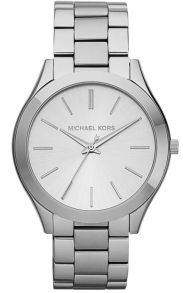 MK3178 Michael Kors dameklokke i sølv farge - Michael Kors Runway Slim Silver MK3178