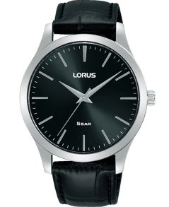 RRX71HX9 Lorus Mens Classic Black Leather