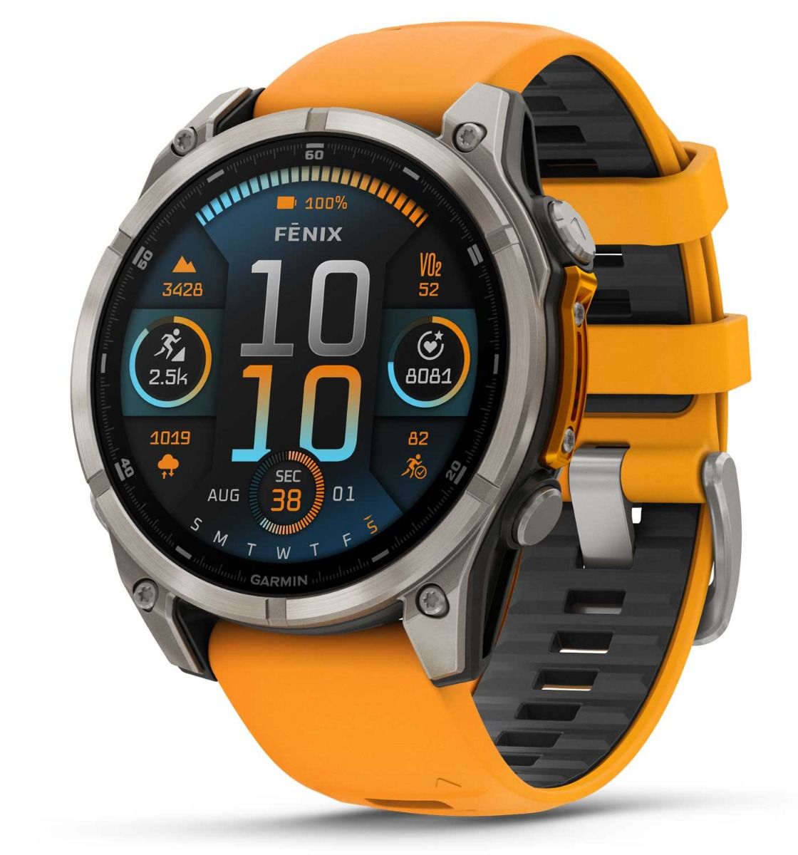 Garmin Fenix 8 47mm AMOLED Sapphire Spark Orange Titanium 010 02904 11 010 02904 11
