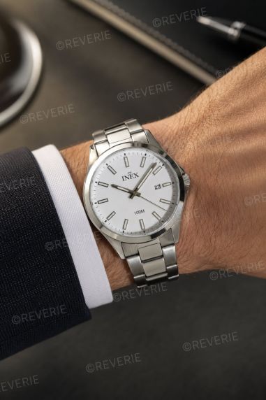 Inex Mens White Steel Classic 40mm