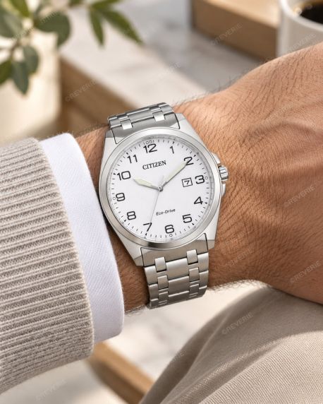 Citizen Mens Solar Steel White Sapphire 41mm